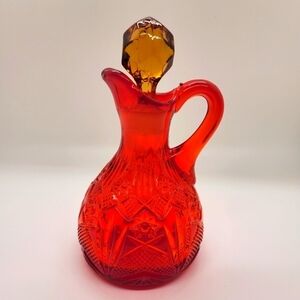 Vintage Glass Cruet‎ Perfume Jar Oil Dispenser Retro Vanity Decor